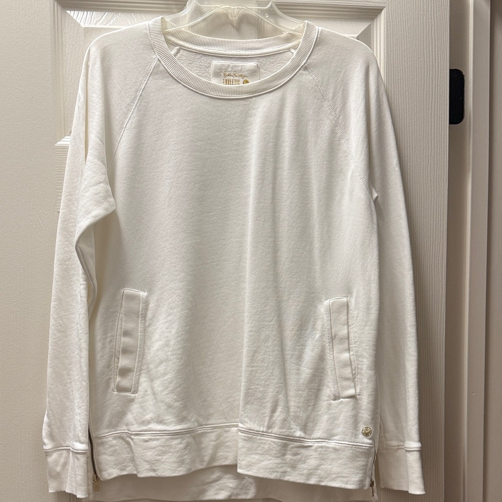 Lilly Pulitzer Luxletic Beach Comber White Sweatshirt